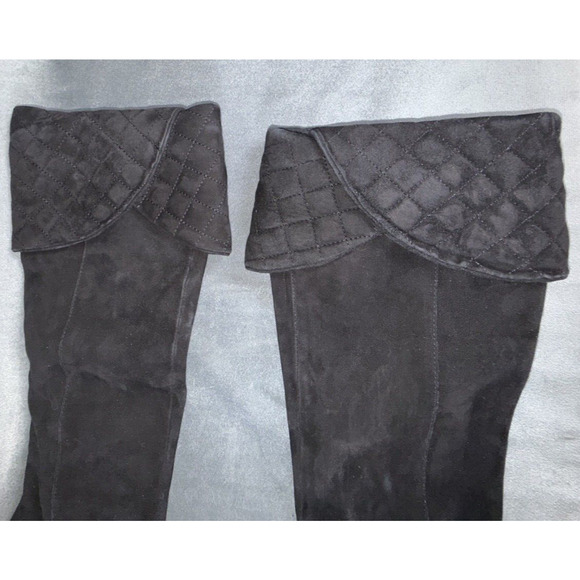 Colin Stuart‎ Women Black Suede Leather 4” Heel Knee High Boot, Size 8B - Picture 4 of 8